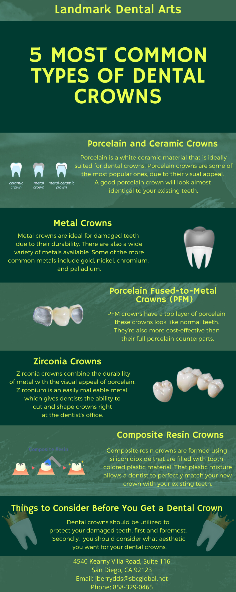 Different Types of Dental Crowns Landmark Dental Arts